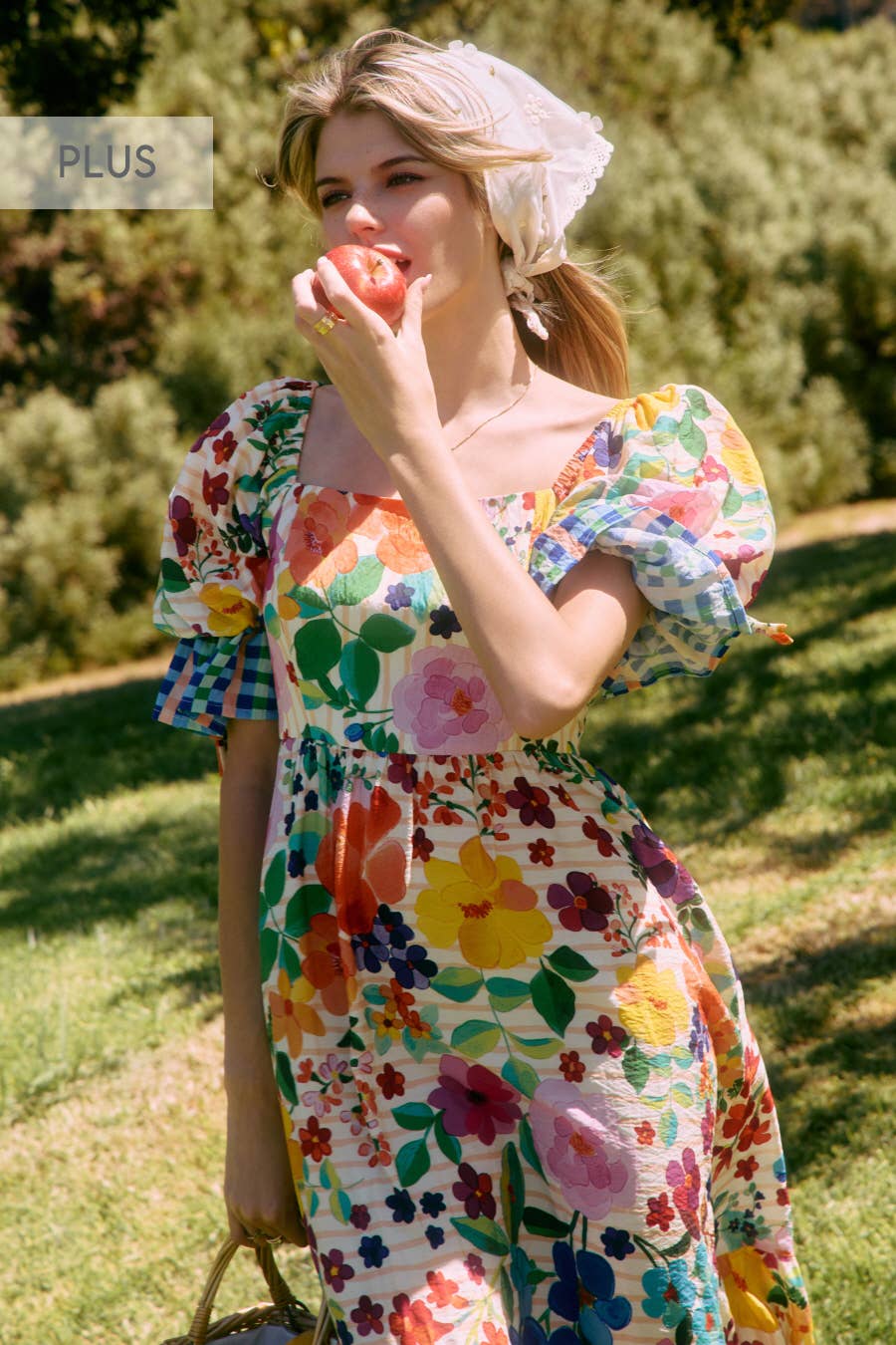 Plus Floral Border Printed Midi Dress PL