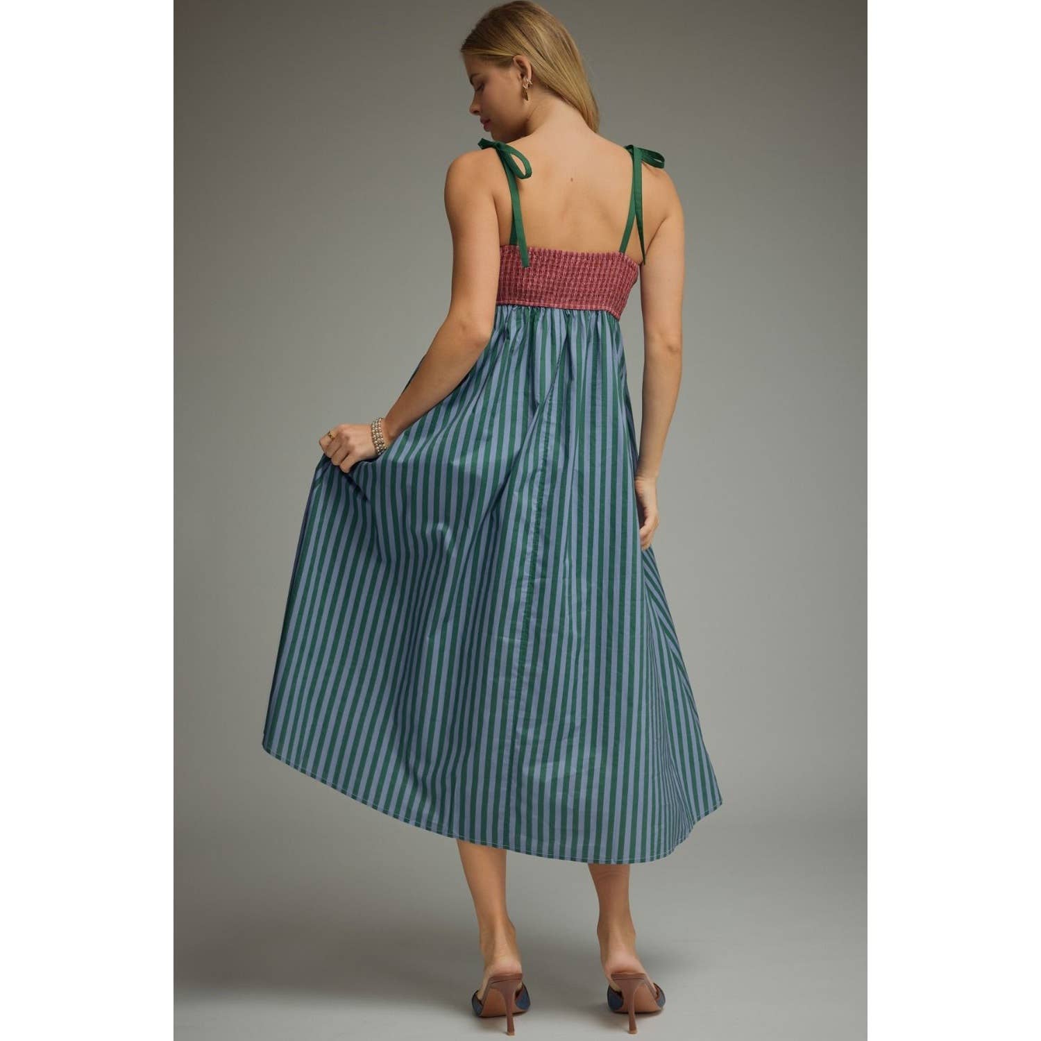 Colorblock Striped midi dress