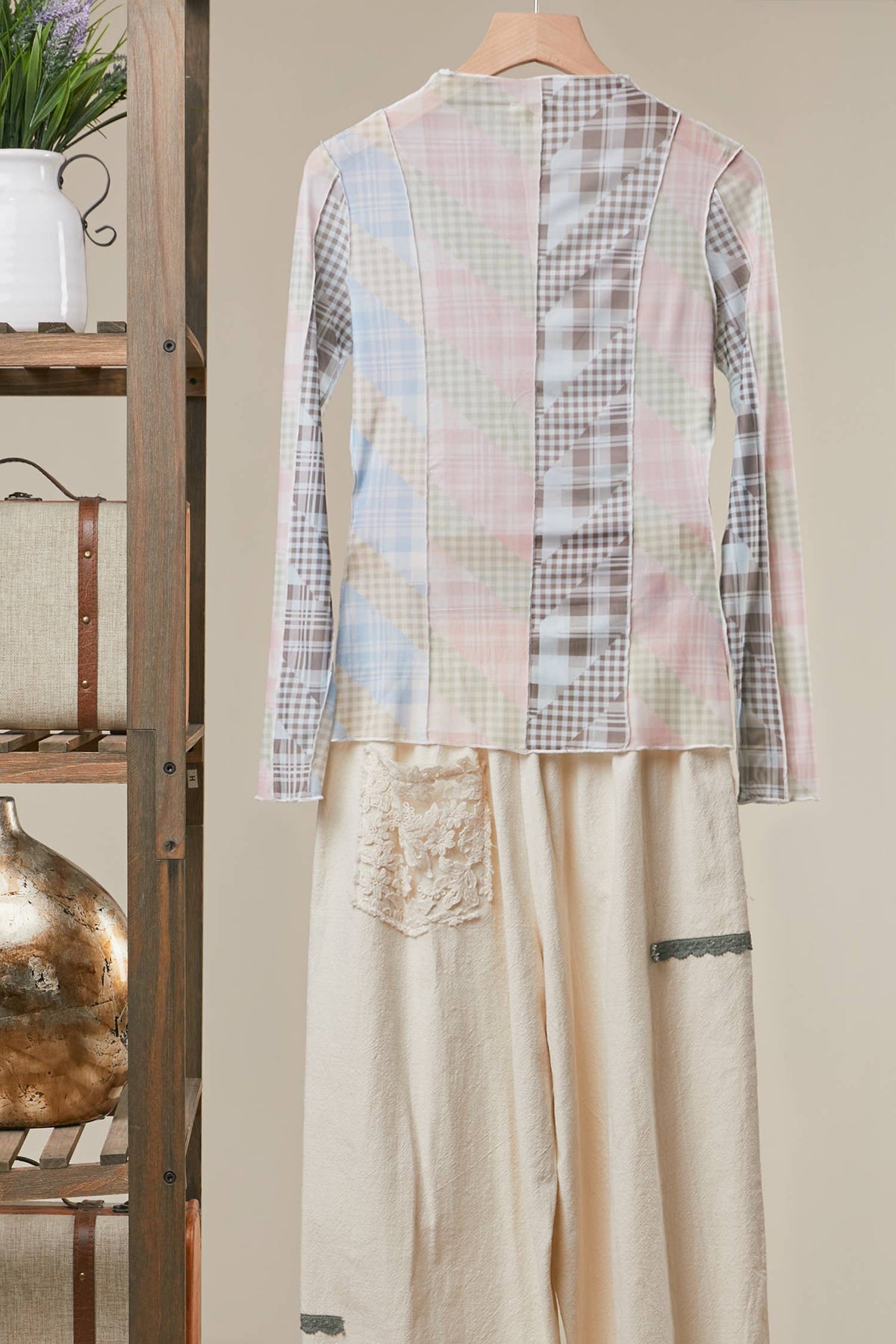 Checker Mix Mesh Top