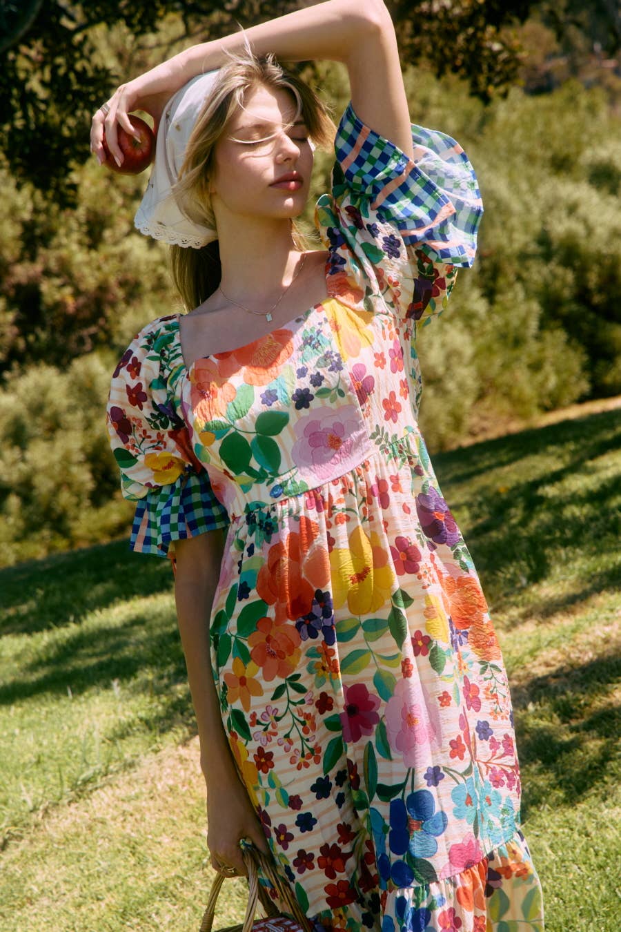 Plus Floral Border Printed Midi Dress PL