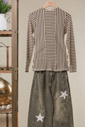 Asymmetrical Stripe Long Sleeve Pullover
