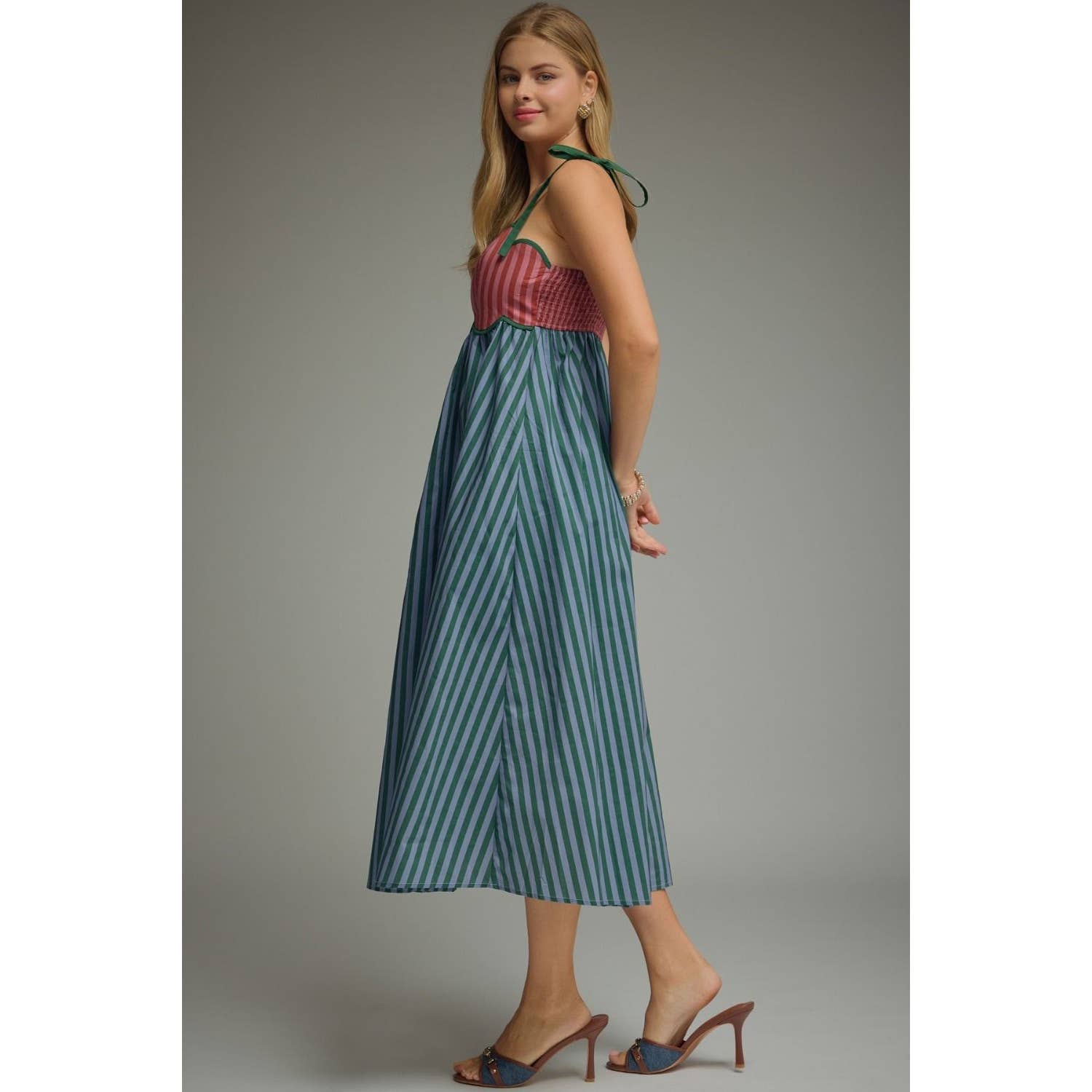 Colorblock Striped midi dress