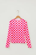 Red and pink checker mesh