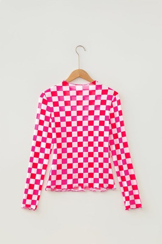 Red and pink checker mesh