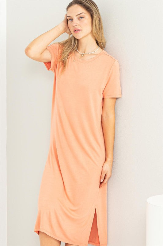Short sleeve midi t-shirt dress