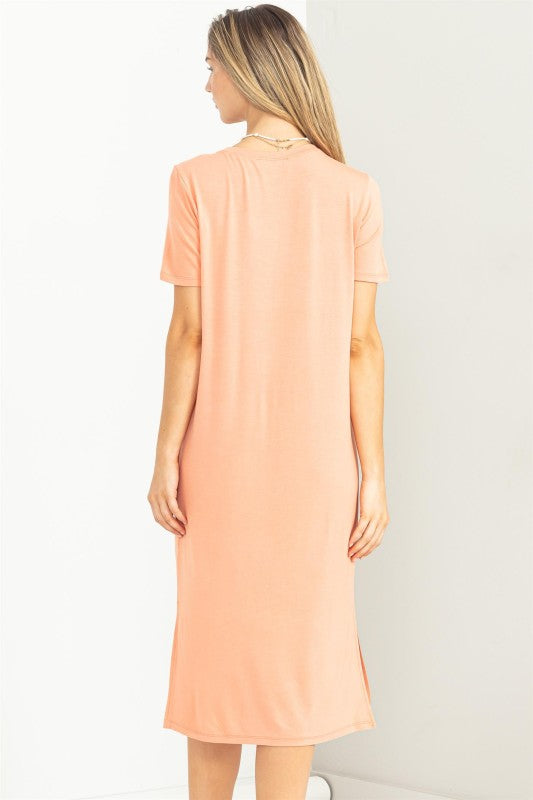 Short sleeve midi t-shirt dress