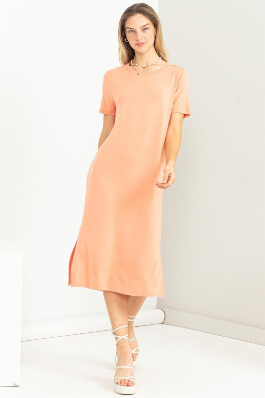 Short sleeve midi t-shirt dress