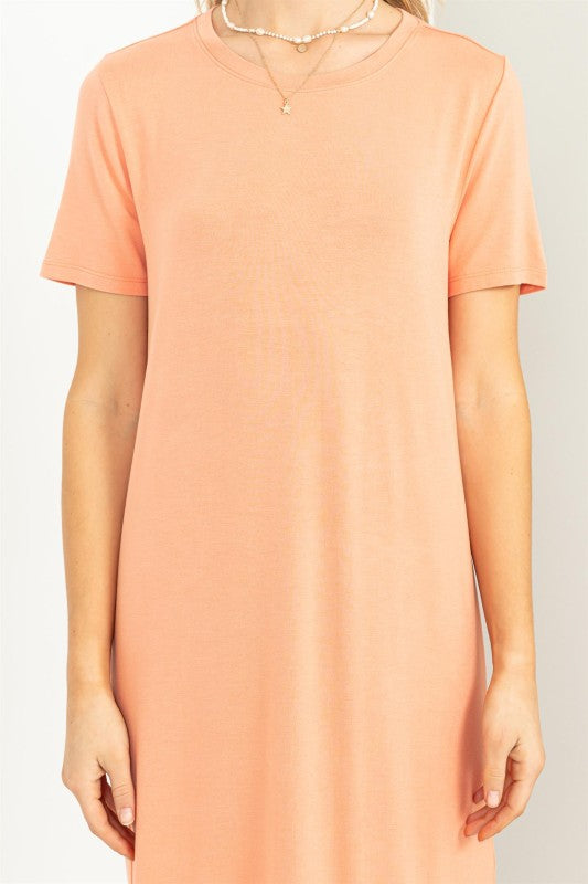Short sleeve midi t-shirt dress