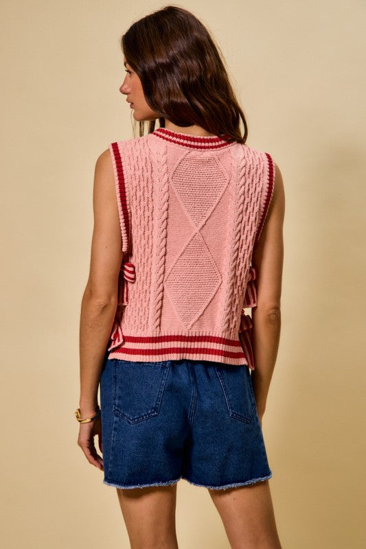 Pink Poppy Sweater Vest