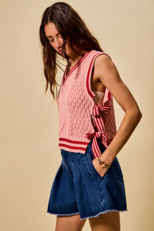 Pink Poppy Sweater Vest
