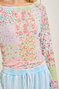 Picnic patchwork mesh top