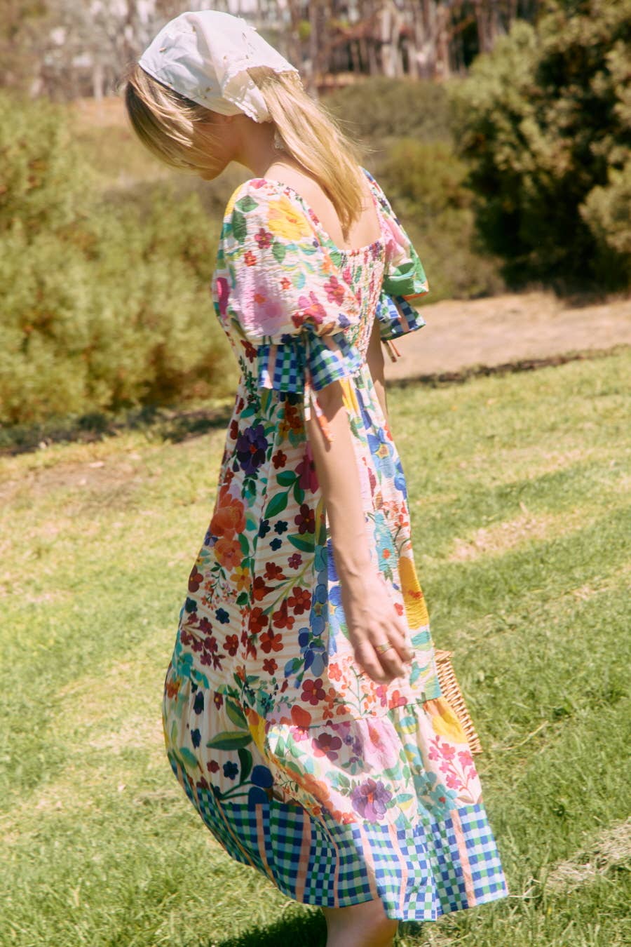 Plus Floral Border Printed Midi Dress PL