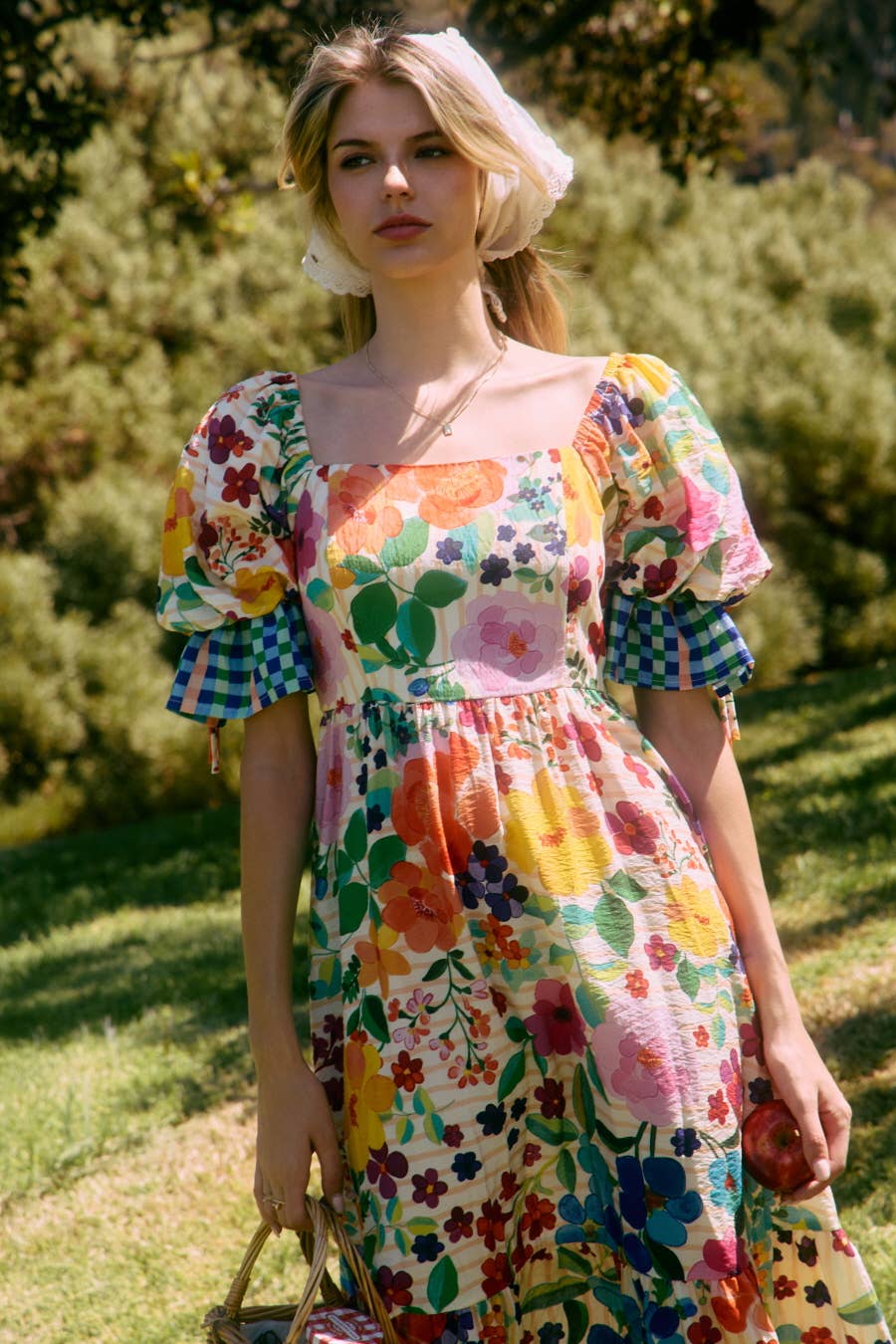 Plus Floral Border Printed Midi Dress PL