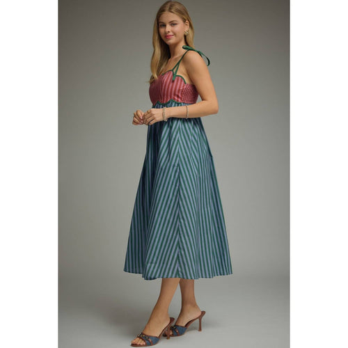 Colorblock Striped midi dress