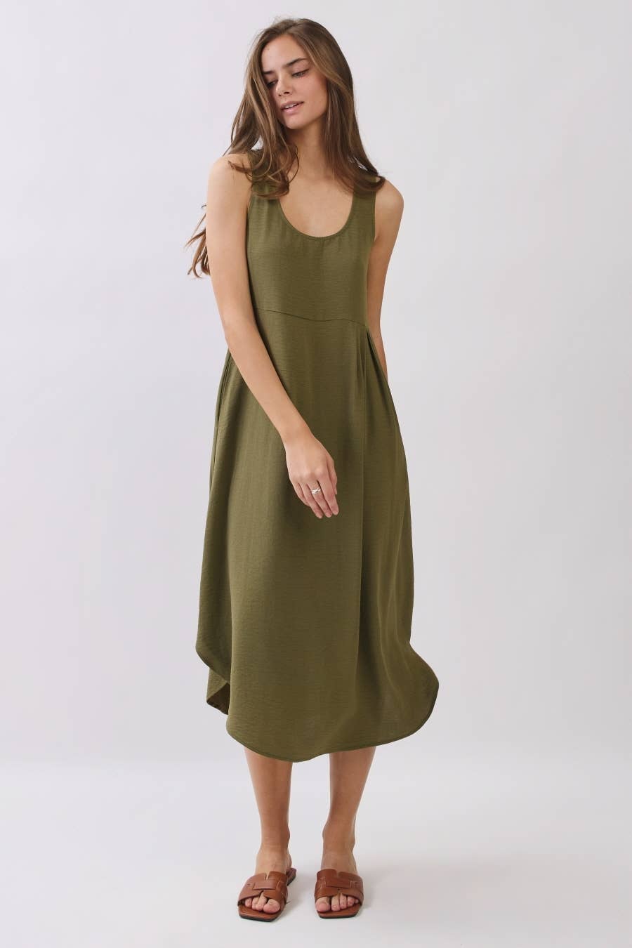 Striped Long Sleeve Knit Top Matching Midi Skirt Set